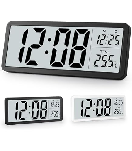 Lancoon Réveil Numérique, écran LCD, Petit Avec Température, Humidité, Ventouse Magnétique, Multifonction, 12/24 Heures ℃/℉, Support De Batterie Pour La Maison, Les étudiants, Le Bureau