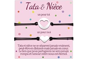 Temulnee Tata Niece Bracelet Cadeau Tante et 2 3 4 Nièce Bracelets Assortis Pour 2 3 4 5 Pièce Tata et 2 3 4 Nieces Nièces Cadeau Fille Anniversaire Femme Ado Filles Original Idee Coeur Bijoux