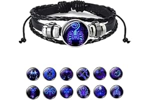 Alapek Zodiac Signs Spirit Bracelet, Manifestation Bracelet, Serene Manifestation Bracelet, Multilayer Adjustable Twelve Constellation Zodiac Leather Bracelets