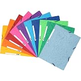 Exacompta 55510E Folders with Elastic Bands and 3 Flaps in Glossy Cardboard A4 Pack of 10 Assorted Colours