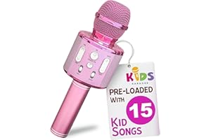 Move2Play, Kids Karaoke Microphone | Includes Bluetooth & Pre-Loaded Songs | Girls Toy for 2, 3, 4, 5+ Girls & Boys