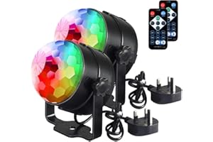 U`KING Lumières disco U 'King, télécommande DJ Party Lights 3 W 7 couleurs lumière stroboscopique activée par le son lumières de fête pour Noël, pub, mariage, club, spectacle