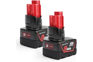 2PACK-QUPERR 12V 9.0Ah Battery Compatible with Milwaukee M12 XC Cordless Tools M12FCOT-0 M12JS-0 C12MT-0 C12RT-0 C12HZ-0 M12SL-0 M12TLED-0 C12PN-0 M12CD-202C M12SI-0 M12bsd-0