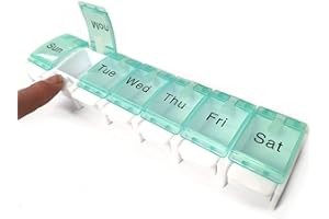 LND GIFTS 7 Day Pill Box Organiser Medicine Storage Box Tablet Organiser Dispenser Weekly Storage Pill Case 1 Times A Day Easy Open Push Button Ideal For Your Medical Supplies Of Tablets, Vitamins And Capsules