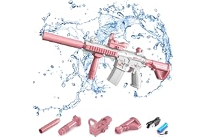 AIPINVIP Electric Water Gun Powerful Long Distance Up to 10 M Range,Automatic Water Gun That Can Hold Water Bottles,Full Auto Water Pistol for Adults Kids Boys Girls Summer Outdoor Beach Pool Party