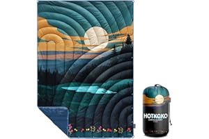 hotkoko Camping Blanket,Lightweight Down Alternative Puffy Printed Camping Blanket Packable Outdoor Blanket for Camping,Traveling, Stadium, Hiking, Picnics