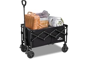 Naturehike Hållbar handvagn för breda däck, hopfällbar terräng, ingen montering krävs,Kan bära 120 kg, 360 graders roterbara däck, lämpliga för camping och picknick