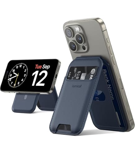 Praktische Kaarthouder Met MagSafe - Past Op IPhone 16/15/14/13/12 (niet Voor Mini) - Ruimte Voor 5 Pasjes + Standfunctie - Dun En Licht - Zwart