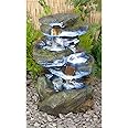 Primrose 100cm Thornton Hops Stacked Rock Effect Cascade Water Feature Waterfall with LED Lights