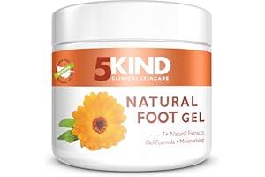 5KIND CLINICAL SKINCARE Gel pour les pieds naturel 5kind expert en podologie avec une formule antifongique, il soulage et apaise les talons criqués, la peau sèche, les orteils douloureux, les pieds et les jambes, 300 ml