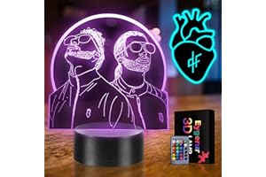 EYGERUR Lampe 3D Rap Group PNL 2-en-1 LED Illusion Veilleuse ,Télécommande 16 Couleurs Changement Tactile Interrupteur Lumière De Nuit Art Déco,Decoration Chambre Cadeaux Parfaits pour Les Fans De Group PNL