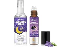 HENJUNU Lavendelspray - Kissenspray, [BIO-LAVENDELÖL] Lavendel Kissenspray zum Einschlafen, mit 10ml Roll-on Ätherisches Öl, für Entspannung, Ruhe, besseren Schlaf, Entspannung, Raumduft, beruhigend