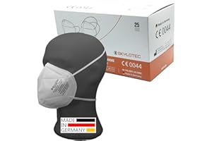 SimpleBreath 25 x Kopfband FFP2 Masken SKYLOTEC Einzelverpackung & Made in Germany Atemschutzmaske 5-Lagen Staubschutzmasken einzeln verpackt