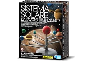 4M 00-03257 KIdzLabs Sistema Solare da Tavolo Luminescente | Kit Educativo STEM per Bambini da Assemblare e Dipingere | Gioco Scientifico da 8 anni