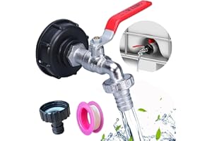 Bikasun IBC Auslaufhahn, 1000L Wassertank Wasserhahn aus Legierung Kugelhahn mit 3/4 Zoll Anschluss IBC Adapter für Wassertank Wasserhahn, Regenwassertank IBC Tank Zubehör