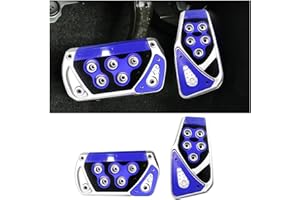 CGEAMDY 2 PCS Nonslip Car Pedal Pads, Automatic Transmission Brake and Accelerator Pedal Covers, No Drilling Vehicle Foot Treadle Set, Car Clutch Brake Pedal Rubber Pad Cover Universal(Blue)