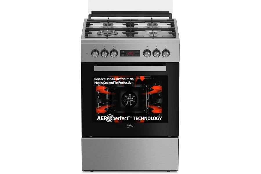 Beko 60x60cm Free standing Combination Cooking Range - Gas Hob & Oven Electric
