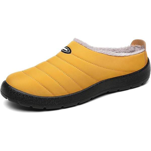 Sloffen Warme Dames Heren Pantoffels Waterweerstand Winterschoenen Fuzzy Slippers,Geel,EU43