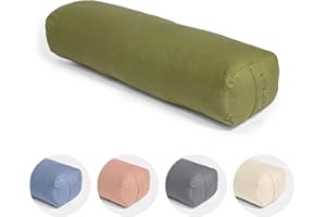 Vedara® Yoga Bolster Akama - Yoga Cushion with Kapok Filling for Yin Yoga - Rectangular - Washable Cover Made of 100% Durable Cotton - Large Yoga Cushion for Restorative Yoga
