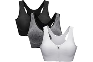 ZOEREA Sujetador Cierre Delantero Deportivo para Mujer Gimnasio Ropa con Almohadillas Extraíbles para Correr Sin Costuras Yoga Fitness