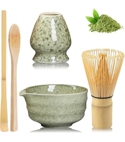 Ensemble De Thé Japonais Matcha Fouet Matcha Cuillère Traditionnelle Bol À Matcha Plateau En
