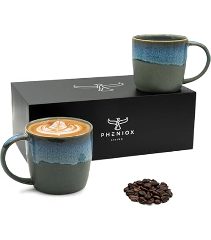 OTIX Koffiekopjes Zonder Oor Cappuccino En Latte Macchiato Mokken 12 Stuks 400 Ml Koffietassen Aardewerk Bluett