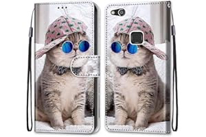 Mo-Somnus Funda para Huawei P10 Lite, Funda Cartera Funda Libro Caso Piel PU con Tapa Magnético Billetera Flip Carcasa Cuero [Protección Completa] [Ranura para Tarjeta] (Gatos 4)