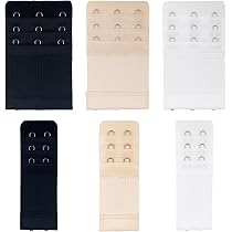 Watch Bra Extender 2 Hook White - Black Soft Bra Strap