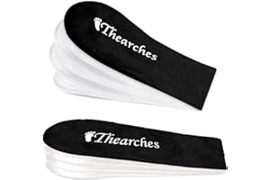 Thearches Verstellbare Fersen-Lift-Einlegesohlen, Orthopädische Gel-Einlegesohlen für Damen Herren, Beinlänge, Diskrepananz, Achillessehnenentzündung, Fersensporn, Fersenschmerzen, Fersenverletzungen