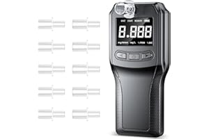 PAKINUI Alkoholtester Polizeigenau, Hochpräziser Brennstoffzellen Promillemessgerät, Wiederaufladbar Professioneller Alkoholmessgerät, Tragbarer Alkomat für den Heim- und Partygebrauch