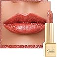 OULAC Orange Metallic Shine Lipstick, Coral Glitter Long Lasting Lipsticks, High Impact Lightweight Soft and Ultra Hydrating,Vegan & Cruelty-Free, Full-Coverage Lip Color 4.3 g/0.15 ozBe Happy(05)