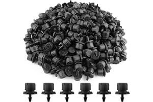 200pcs Goutteur Irrigation Réglable, EBANKU 1/4'' Système Dirrigation Goutte à Goutte Micro Flow Drip Head Buses de Brouillard Dirrigation pour Jardins Potagers ou Massifs de Fleurs (Noir)