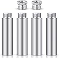 Weewooday Mic Stand Extension Tube 4 Pieces 5/8 Inch Microphone Extension Pipe Aluminium Alloy Stand Extenders Screw Boom Tubes Microphone Extension Rod with 2 Metal Adapters for Arm Stand (Sliver)