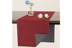 Banchif Caminos de Mesa Lavables Caminos de Mesa de Doble Cara Caminos de Mesa de Lino Camino de Mesa Antideslizantes, Adecuado para Bodas, Fiestas, Uso Doméstico