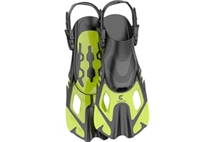 Khroom Aletas Cortas Adultos / niños Talla 32-47 | Aletas de Snorkel Ajustables Cortas | Aletas de natación Aletas Cortas para Snorkel | Aletas de Buceo Ajustables para Nadar / bucear