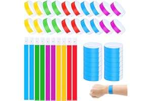 UKOFEW 500 Pezzi Festival Braccialetti, Braccialetti per Eventi, Braccialetti Carta Eventi, Braccialetto di Identificazione, per Parchi Divertimento,Feste,Bar, Mostre,Impermeabile (25 * 1,9cm) (5 colori)