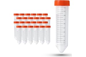 PRECIPETTE 50ml Sterile Lab Tubes, Centrifuge Tubes with Leakage-proof Screw Cap, Conical Centrifuge Tubes, Non-pyrogenic, DNase/RNase Free, Enzyme-Free, Graduated Marks, 25pcs