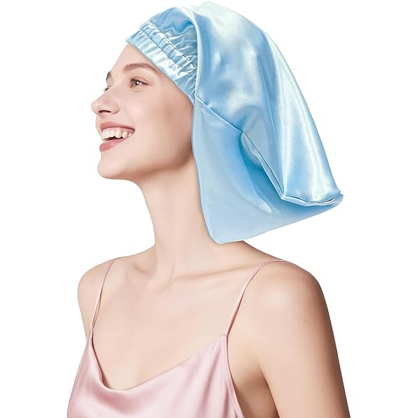 LilySilk 100% pure moerbeizijde slaapmuts voor dames Natuurlijke zijden muts voor slapen en haarverzorging nachtmuts met lang elastisch bandje om vast te houden, One size LilySilk 100% pure moerbeizijde slaapmuts voor dames Natuurlijke zijden muts voor slapen en haarverzorging nachtmuts met lang elastisch bandje om vast te houden, One size