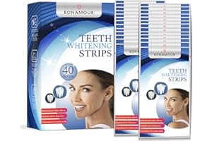WEWELL Teeth Whitening Strips(40 strips), Teeth Whitening, Whiter in 14 Days, Zero Peroxide, Safe and Effective Whitening Strips, Professional Teeth Whitening Strips