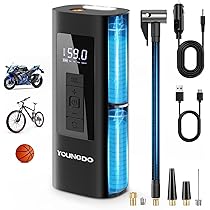 HYCHIKA 12V Luftpumpe Mit 6000mAh Akku - 150PSI Auto Kompressor Mit Powerbank