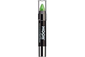 Moon Glow Neon UV Glitter Face Paint Stick/Body Crayon trucco per viso e corpo - Si illumina brillantemente sotto l'illuminazione UV, Verde, 1 conteggio (confezione da 1)