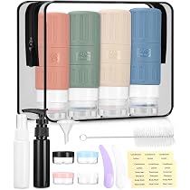 Flacons Pompe Beauty In The Air 100ml | Lot De 2 | Transparent Réutilisable | Normes Aéroport