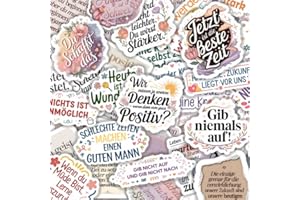 VZAY 75 Stück Aufkleber mit deutschen Sprüchen – lustige & motivierende Vinyl Sticker, wasserdicht, für Laptop, Handy, Flasche & Tagebuch – coole Deko für Jugendliche & Erwachsene (Style B-75 Stück)