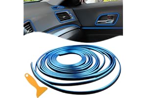 Spurtar Decoration Voiture de Moulage Intérieure,10M Deco Voiture Tuning Bande Film 3D décoration Bande de Garniture de Moulage de Accessorire pour pièces Automobiles Intérieurs (Bleu)
