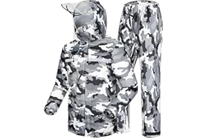 Coutyuyi Herren & Damen Regenanzug Reflektierender 100% Wasserdichter Anzug Outdoor Regenmantel Winddicht Regenjacke