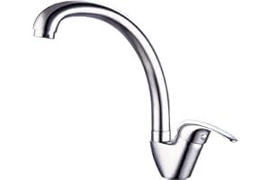 Edouard Rousseau - Mitigeur Évier Newbury - Aérateur Réducteur de Débit - Poignée en Métal - 240 (Hauteur) x 183 (Saillie) mm - Chromé