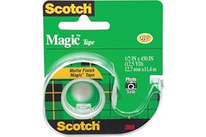 Scotch Magic Tape on a Dispenser 1/2 x 450 in (12mm x 11.43m), 1 roll/dispenser | Invisible | Removable | Sticky Tape | For Document Repair, Labelling and Sealing | Scotch Tape | Tape Dispenser