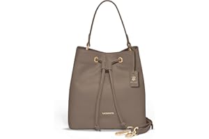 Lazarotti Bologna Damen Henkeltasche aus Echt-Leder | Handtasche mit abnehm- & längenverstellbaren Trageriemen | Bucket Bag 25 cm