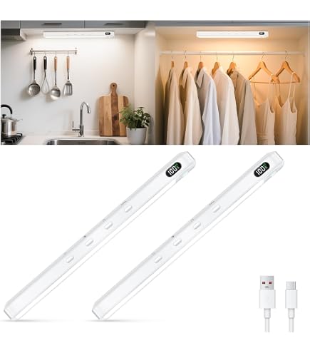 Realky Unterbauleuchte LED – Dimmbar, Kabellos, Akkubetrieben, Mit Touchsteuerung & 3 Farbtemperaturen – Für Küche, Schrank, Spiegel &