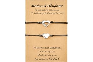 BOCHOI 2 Pezzi Madre Figlia Amore Regali Distanza Corrispondenza Braccialetto Idee di Inizio Scuola per Bambini Pinky Promise Bracciali Gioielli per il Compleanno di Vostra Figlia